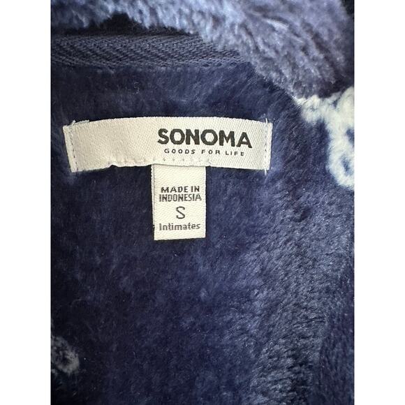 Sonoma Intimates Navy Blue Zodiac Super Soft Cozy Robe Women's Small New Gift - Picture 9 of 10